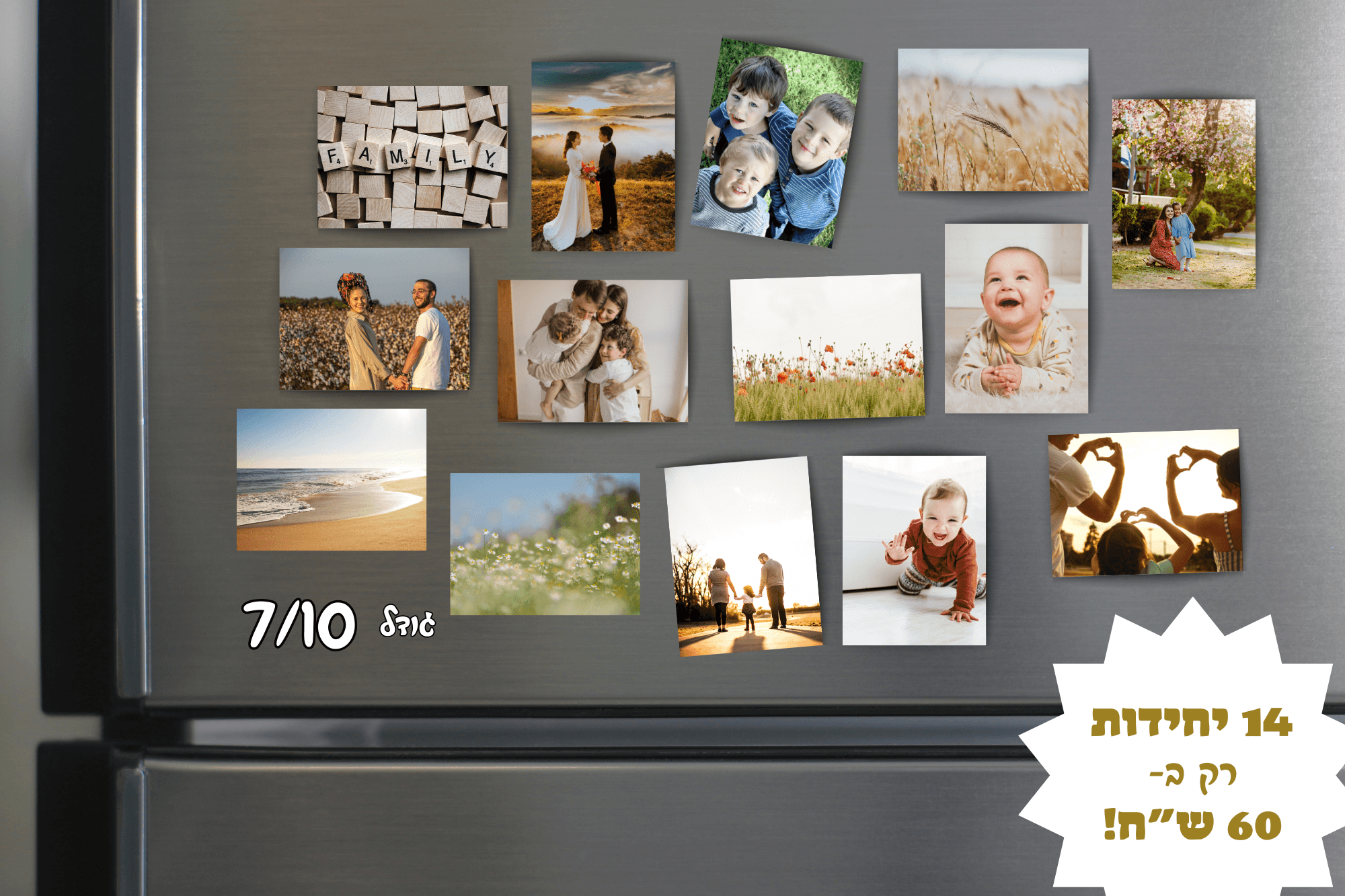 חבילה של 14 מגנטים בגודל 7/10