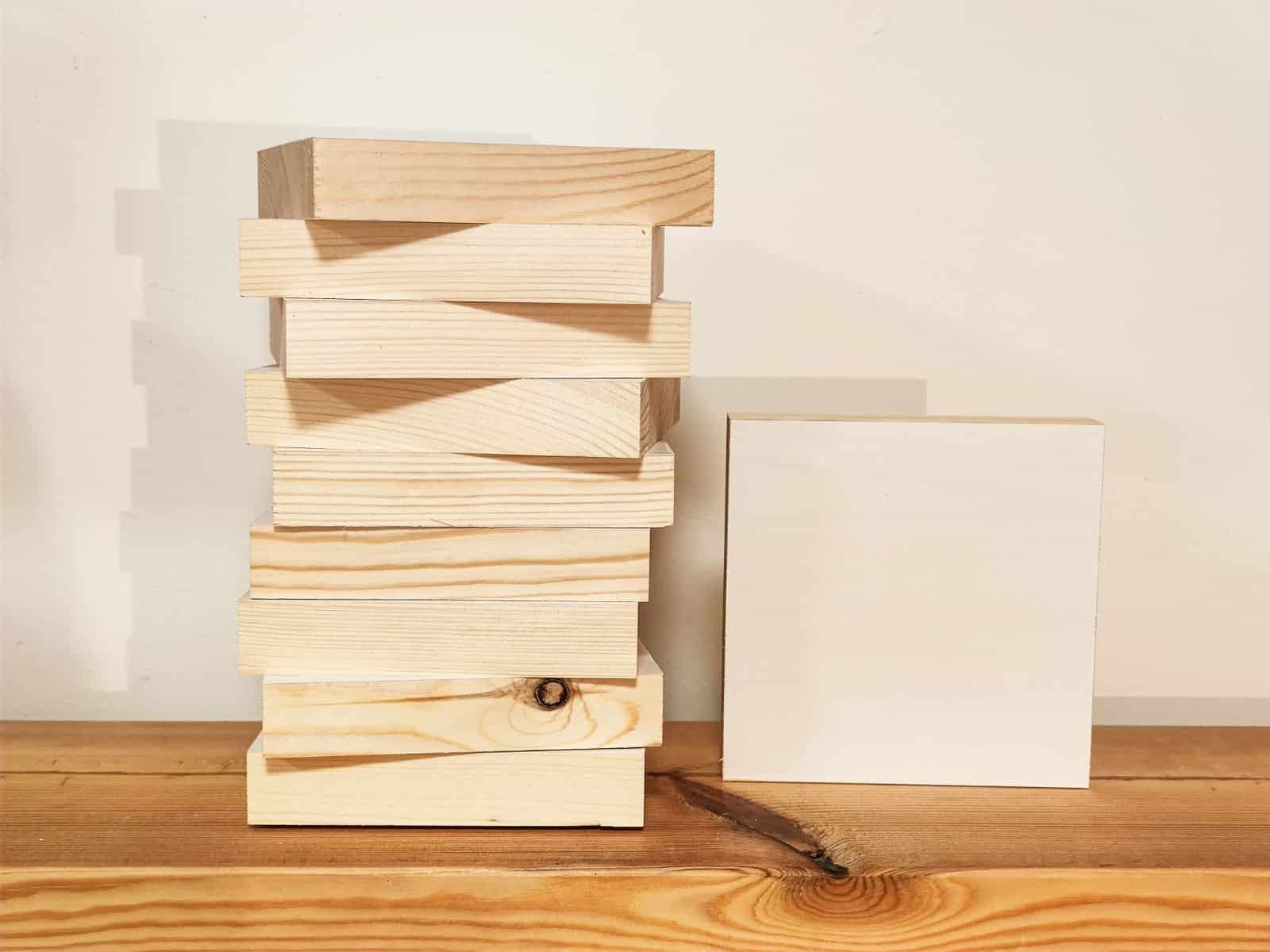 בלוקים מעץ מעוצבים 60-40 יחידות