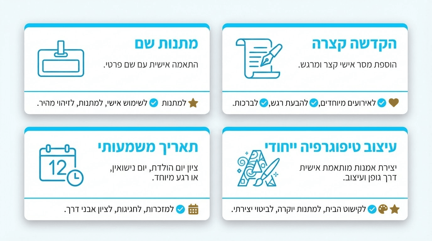 השוואת סוגי התאמה אישית למתנות