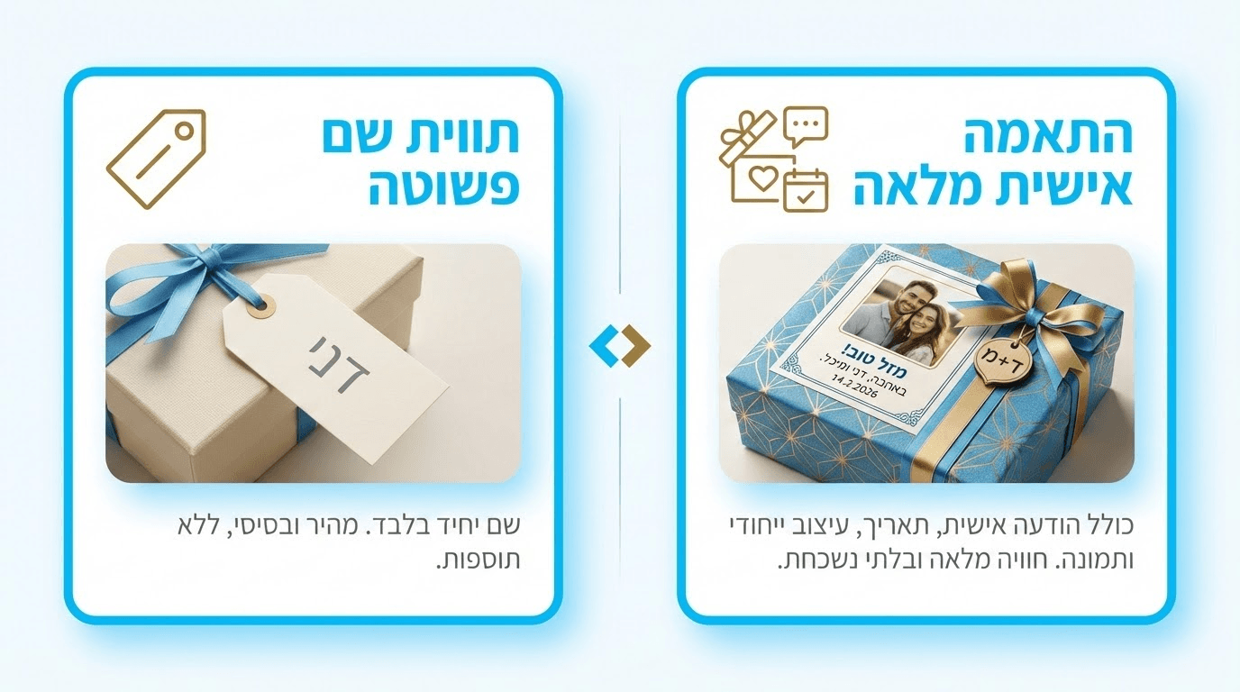 ההבדל בין מתנה בהתאמה אישית לבין מתנה עם שם
