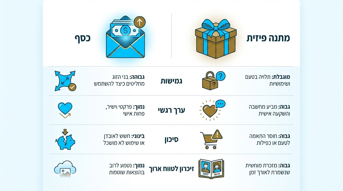 מה עדיף לזוג כסף או מתנה לחתונה